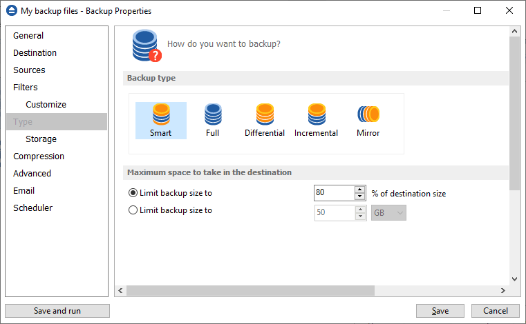 Backup4all - Backup types Backup4all - Backup types