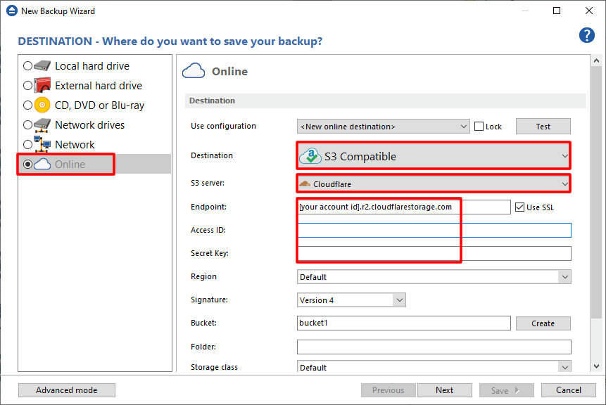 Back up to Cloudflare