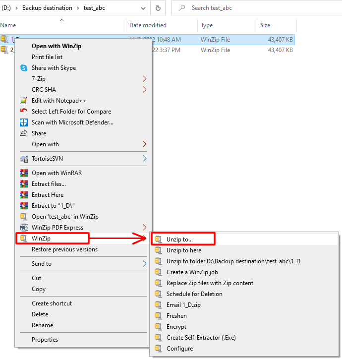 Extract WinZip Extract WinZip