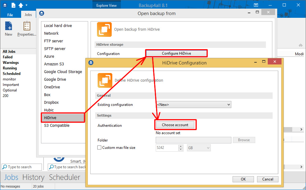 Restore from Hidrive Restore from Hidrive