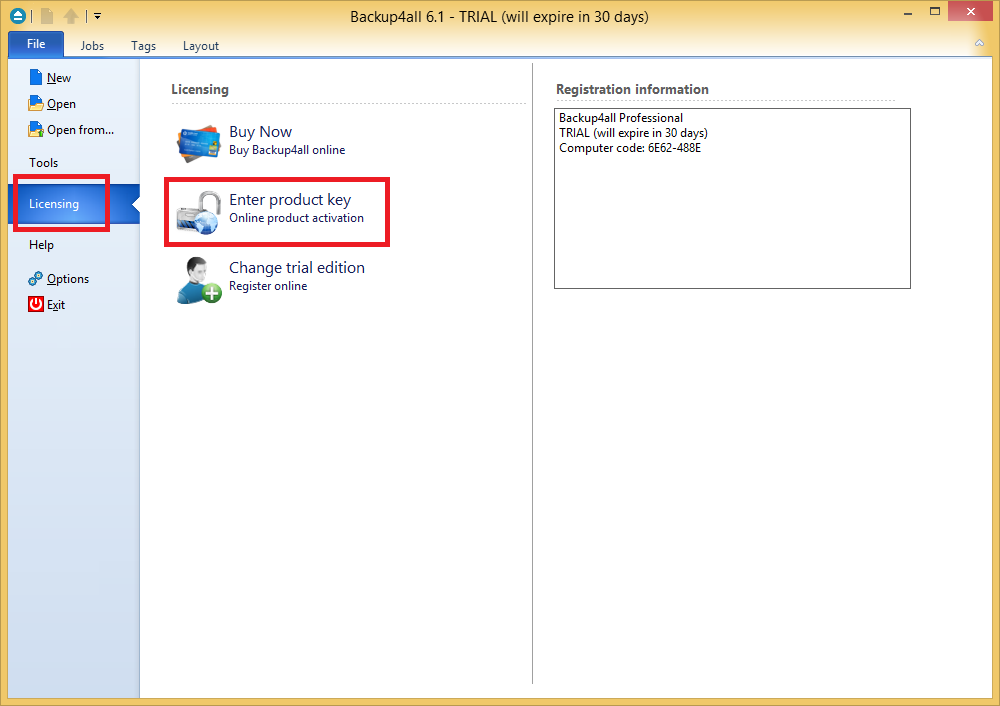 Backup4all 6 - Manual Activation 1 Backup4all 6 - Manual Activation 1