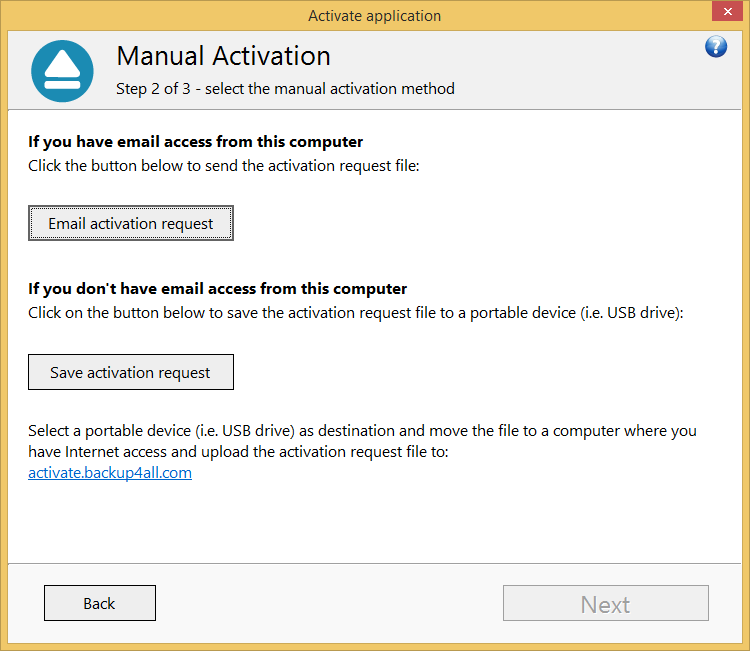 Backup4all 6 - Manual Activation 6 Backup4all 6 - Manual Activation 6