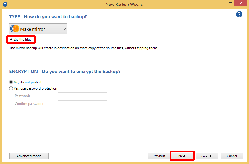 Mirror backup Mirror backup