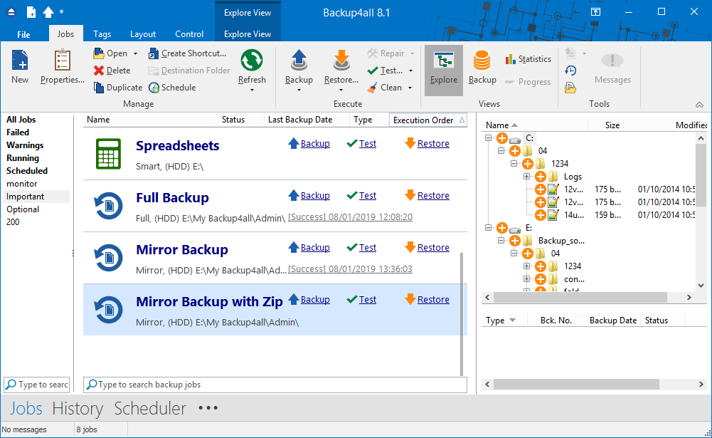 Mirror backup Mirror backup