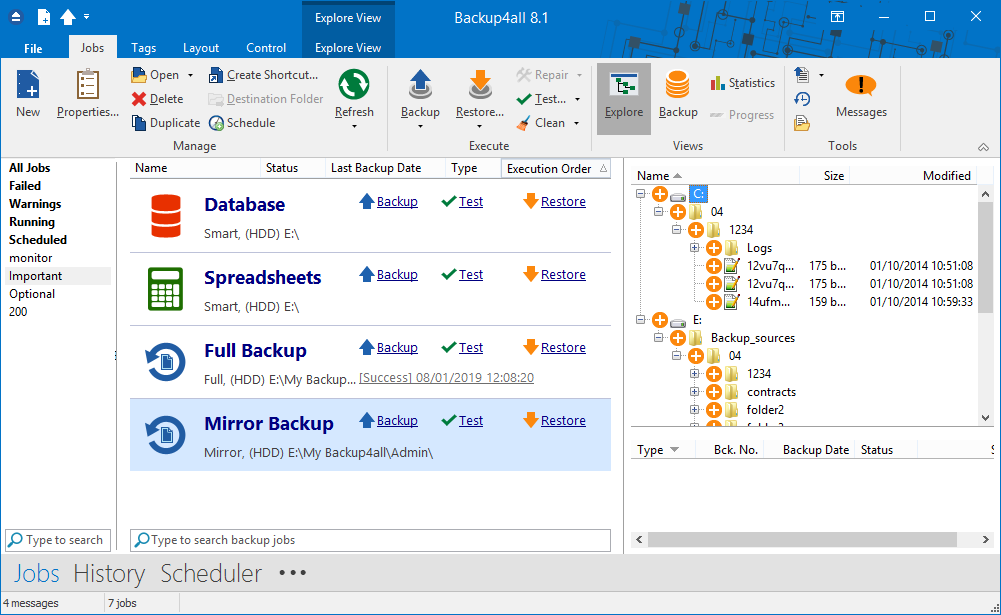 Mirror backup Mirror backup