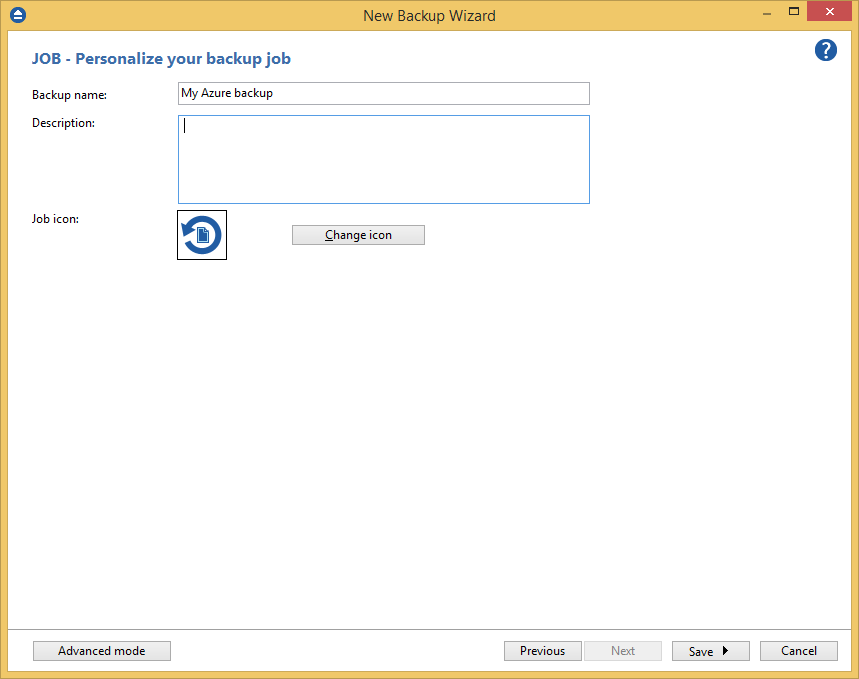 New backup wizard - Step 6