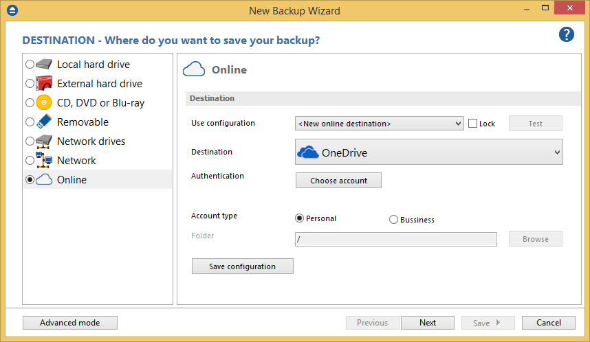 OneDrive - Backup Destination OneDrive - Backup Destination