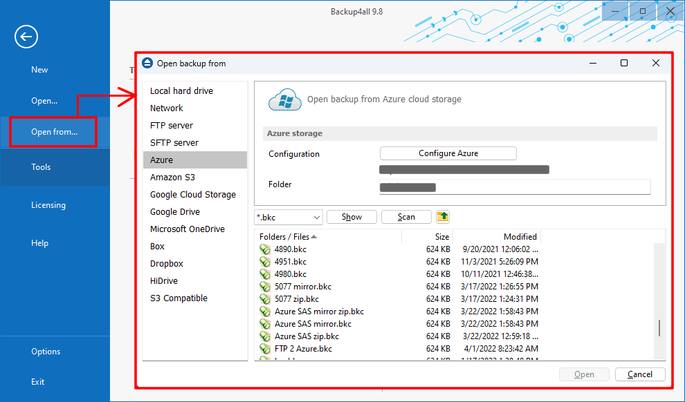 Open Backup from Azure Open Backup From Azure