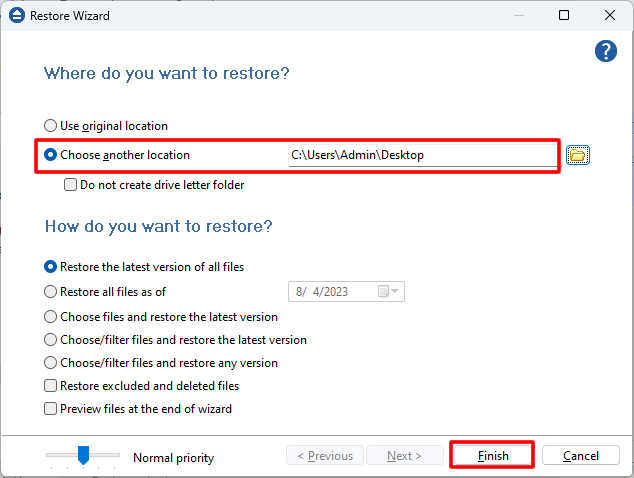 Select folder where to restore Azure backup Select folder where to restore Azure backup