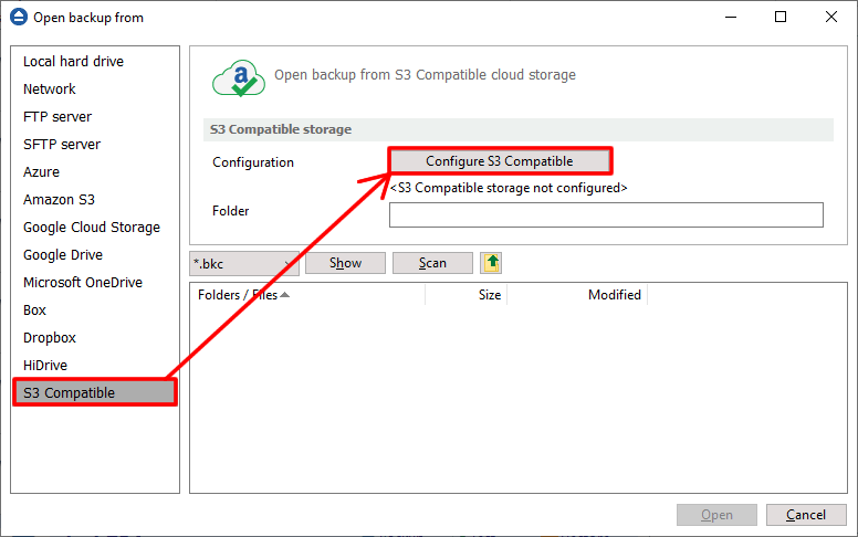 Open backup from Backblaze Restore from Backblaze