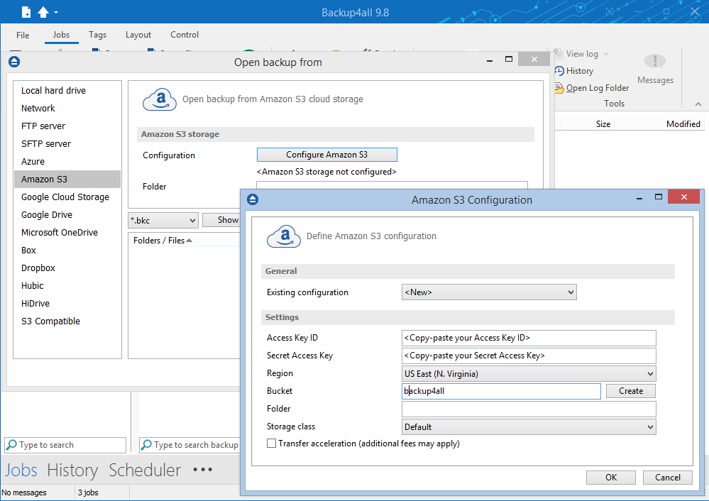 Open Backup from Amazon S3 Open Backup From Amazon S3