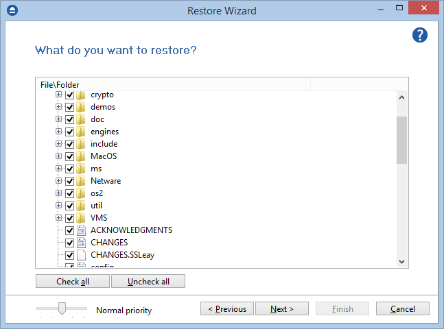 Select files and folders to restore from from Amazon S3 backup Select files and folders to restore from from Amazon S3 backup