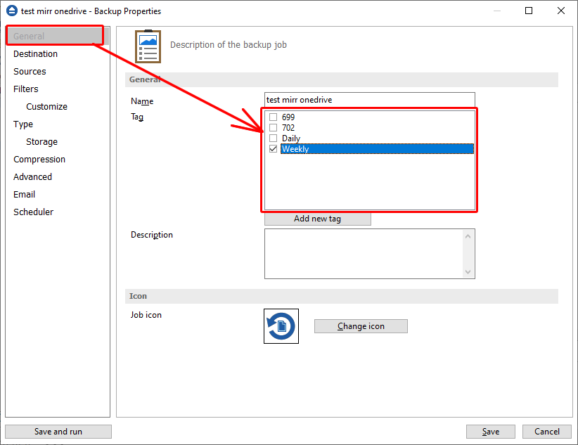 Backup tags Backup tags