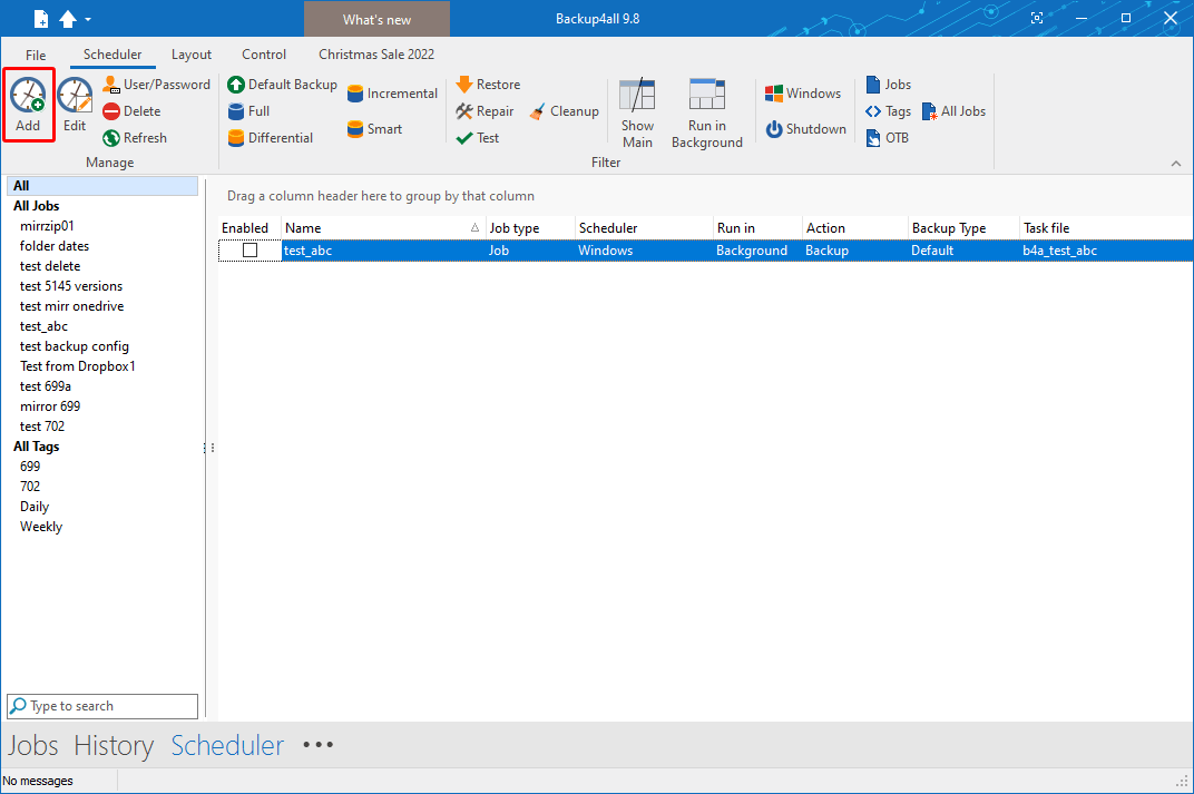 Backup tags Backup tags