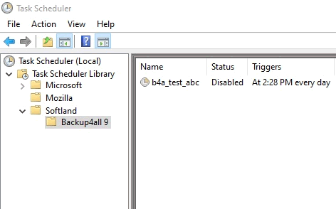 Backup job Schedule backup