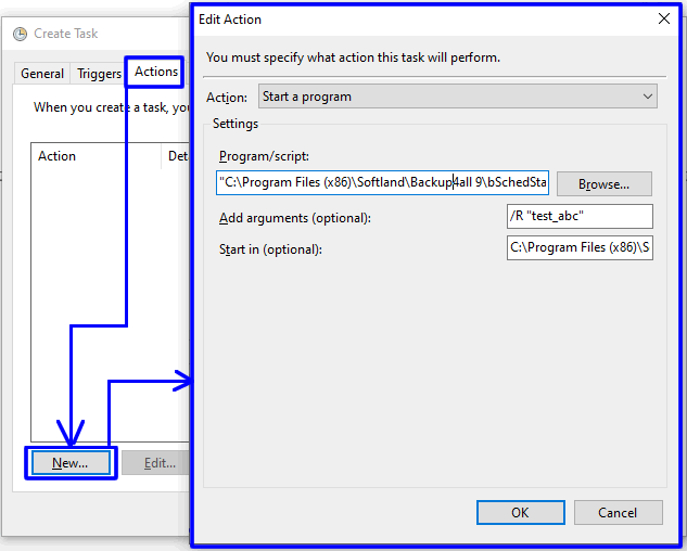 Backup job Schedule backup