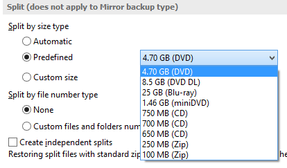 backup properties - compression backup properties - compression